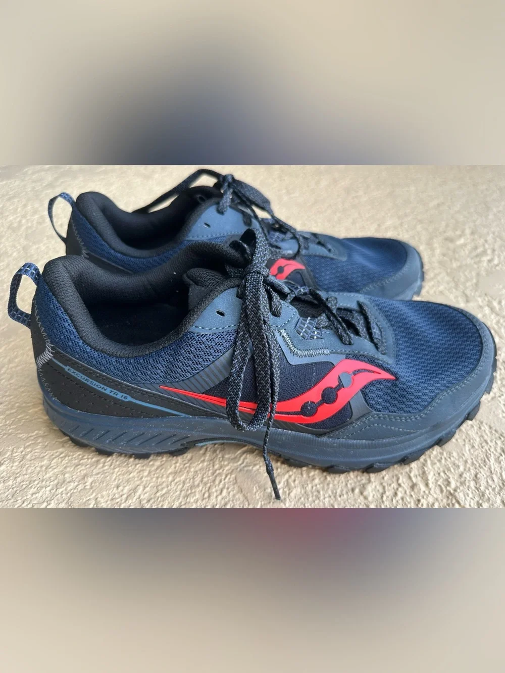 Saucony Excursion TR16 Blue Black Trail Running Shoes Men’s Size 11 Wide in VGC